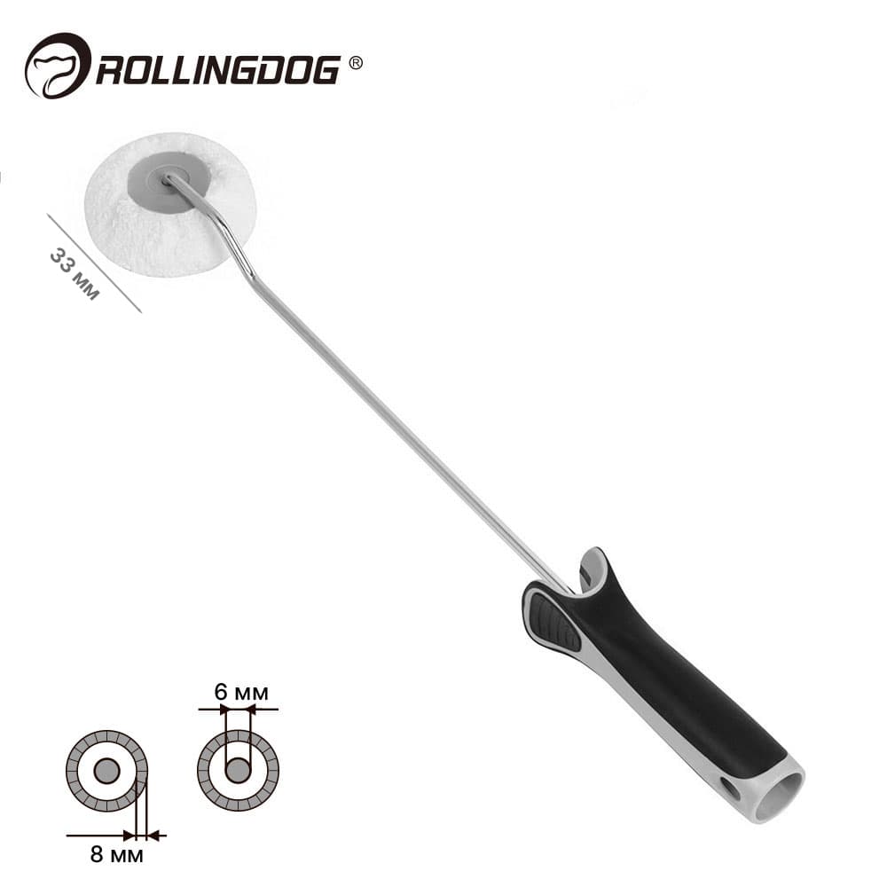 Валик с бюгелем для углов Rollingdog CORNER MASTER 33мм, ворс 8мм, микрофибра, арт.60250