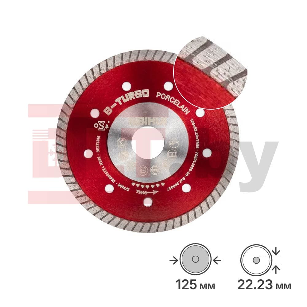 Алмазный диск BIHUI B-TURBO, 125х1,2мм, арт.DCDT125