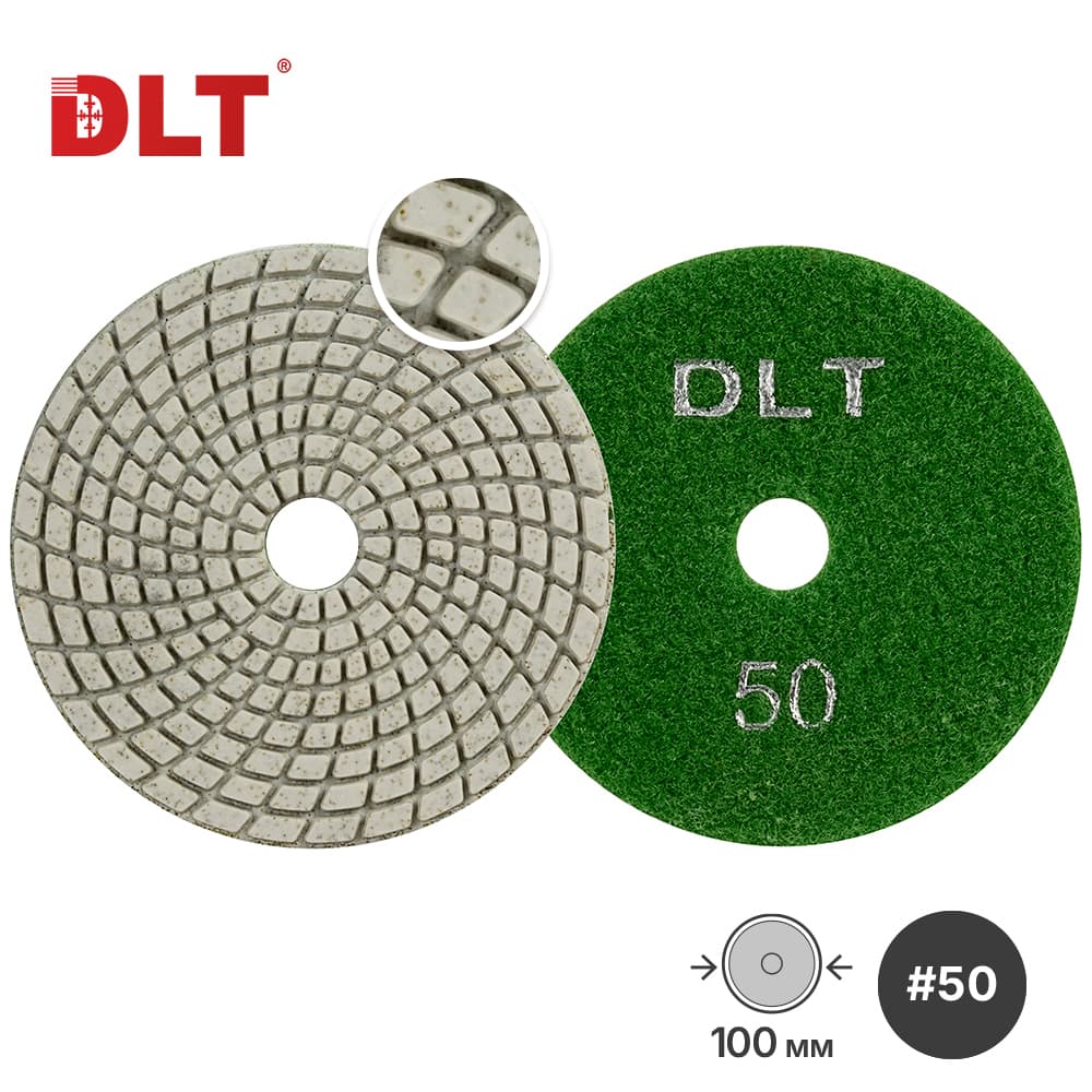 АГШК DLT №1, для сухой и мокрой шлифовки, #50, 100мм, арт.0644