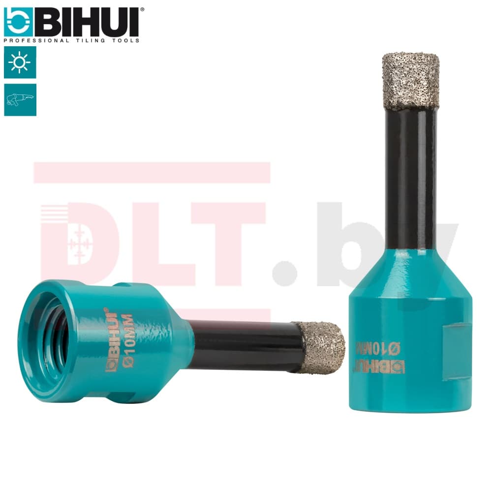 Коронка алмазная по керамограниту BIHUI, 10мм (вакуумная пайка), арт.DBDF10