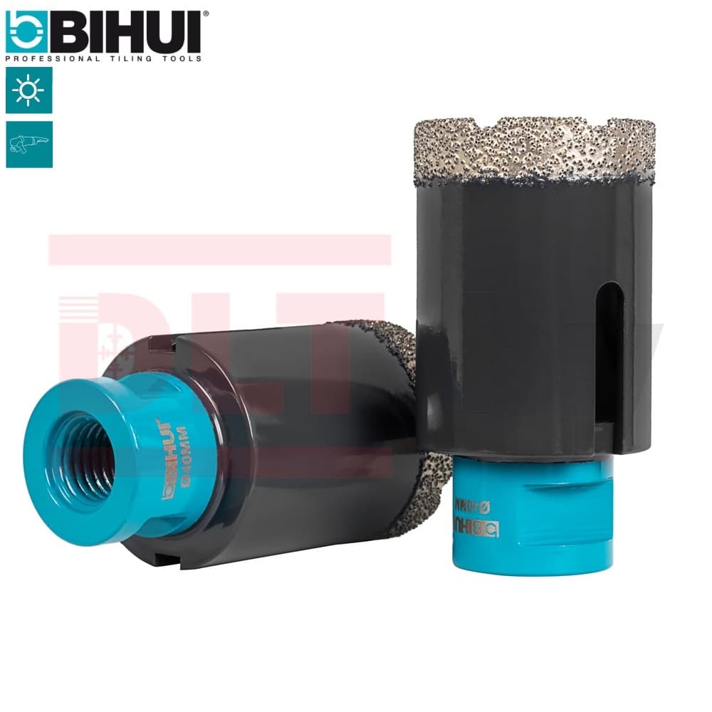 Коронка алмазная по керамограниту BIHUI, 40мм (вакуумная пайка), арт.DBDF40