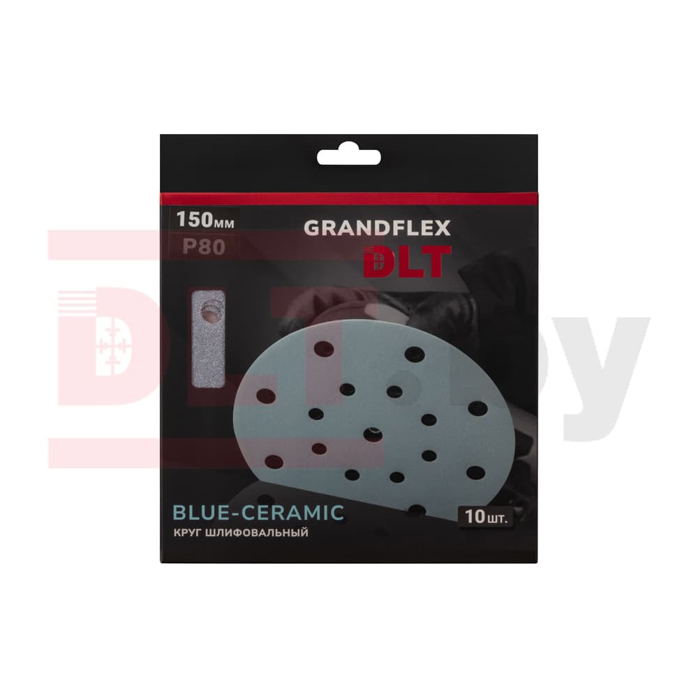 Круг шлифовальный DLT GrandFlex BLUE-CERAMIC, P80, 150мм, 10шт, (на бумаге, керамика и оксид алюминия), арт.3028 - фото 3