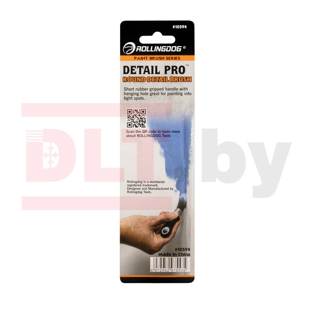 Кисть с короткой ручкой Rollingdog 22мм, круглая, синтетика, серия Professional, арт.10594 - фото 4