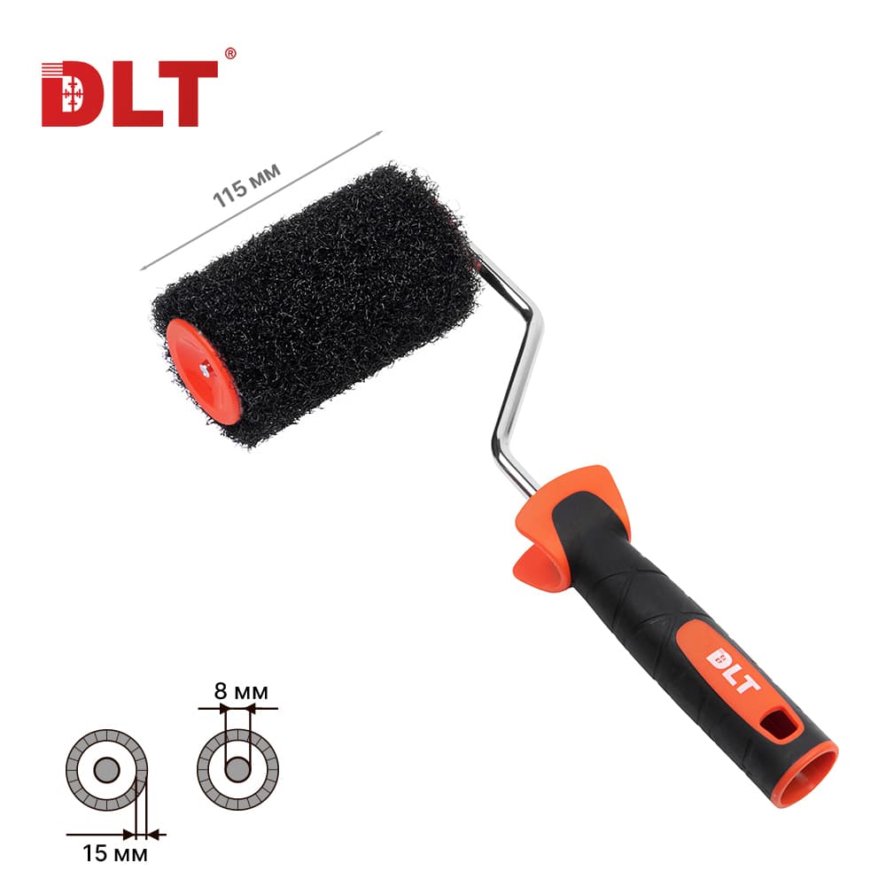 Валик для нанесения шпатлёвки с бюгелем DLT 11,5см, ворс 15мм, арт.3261