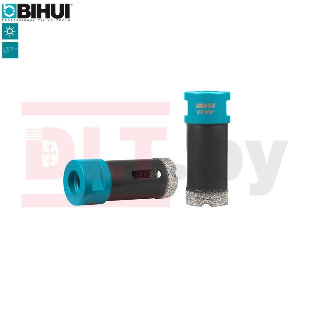 Коронка алмазная по керамограниту BIHUI, 28мм (вакуумная пайка), арт.DBDF28
