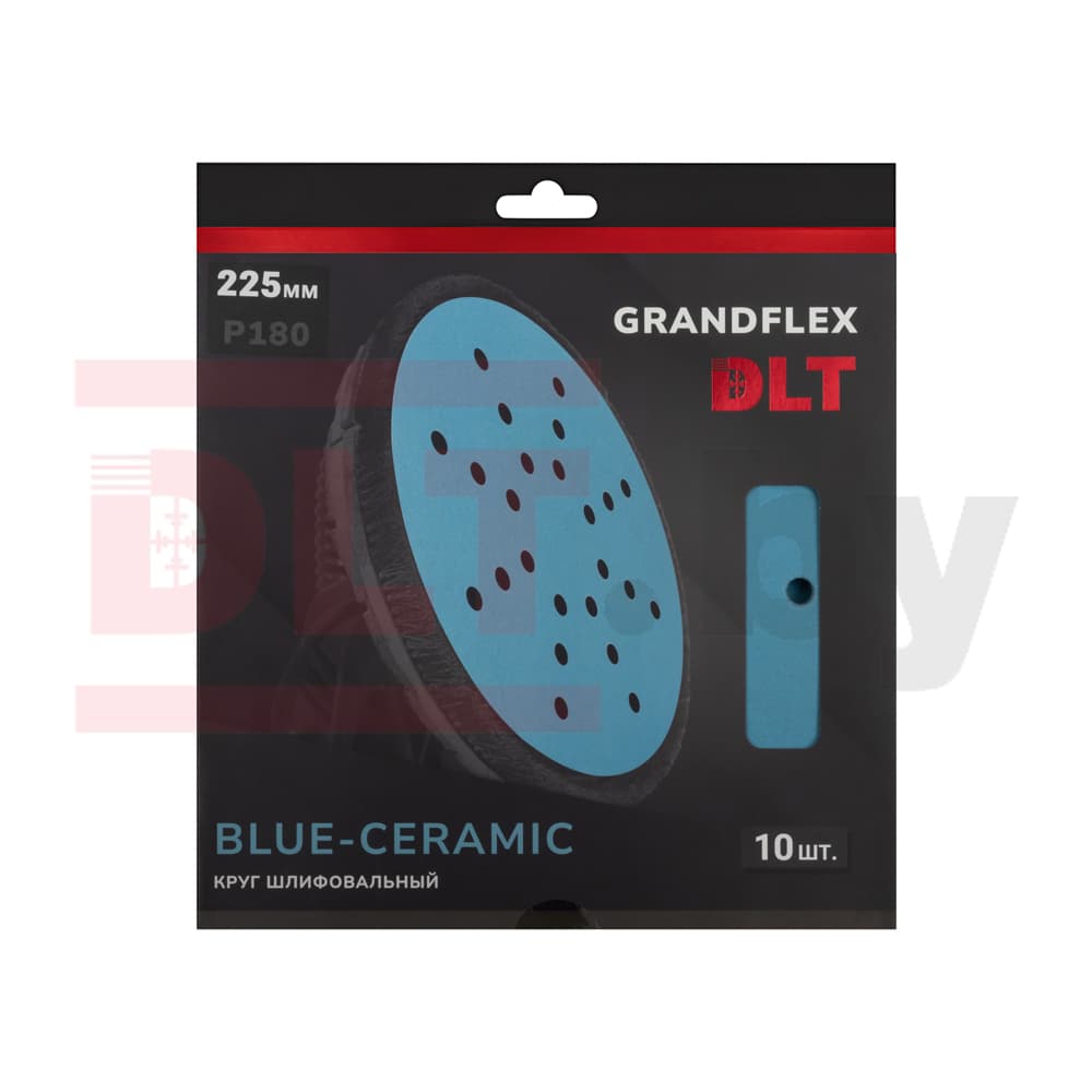 Круг шлифовальный DLT GrandFlex BLUE-CERAMIC, P180, 225мм, 10шт, (на бумаге, керамика и оксид алюминия), арт.3001 - фото 2