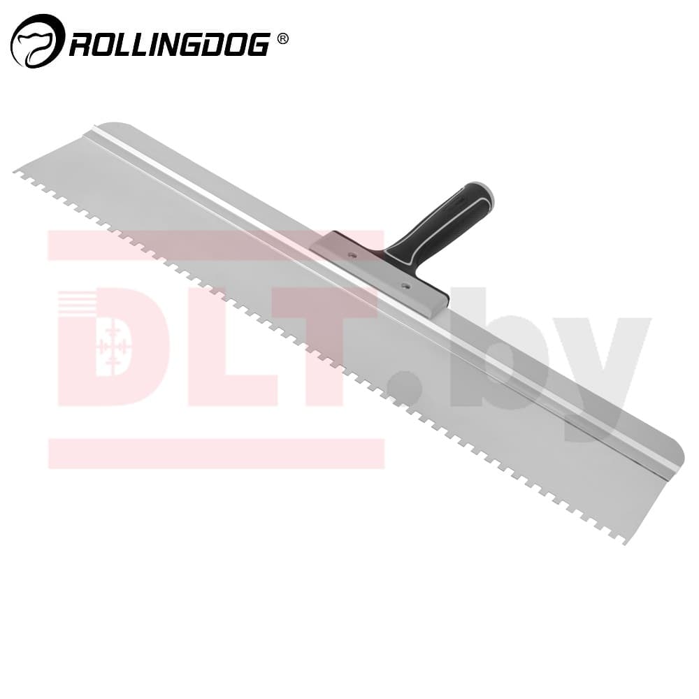 Шпатель зубчатый Rollingdog 600мм, прямое лезвие, зуб 6мм, резьба, серия Elite, арт.50560