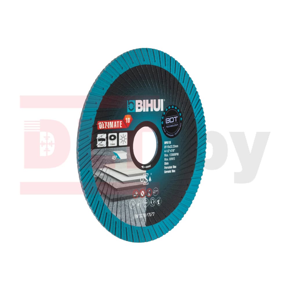 Алмазный диск BIHUI Ultimate Edge 115 мм, для резки и заусовки плитки под 45°, арт.DPD115 - фото 2