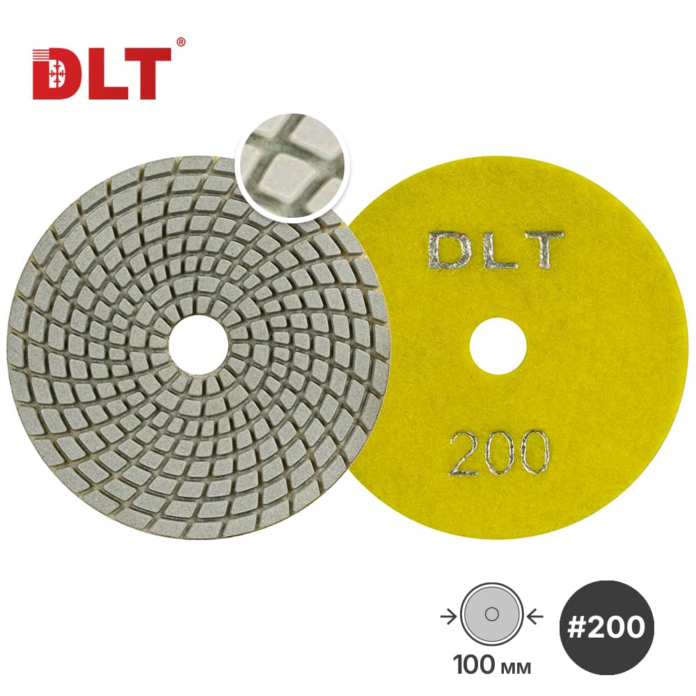 АГШК DLT №1, для сухой и мокрой шлифовки, #200, 100мм, арт.0646