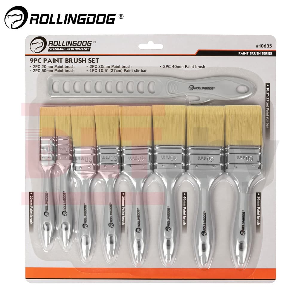 Набор кистей Rollingdog G100 20/20/30/30/40/40/50/50мм, синтетика, серия Standard, арт.10635