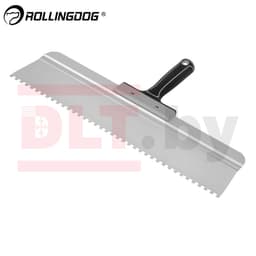 Шпатель зубчатый Rollingdog 450мм, прямое лезвие, зуб 6мм, конус, серия Elite, арт.50563