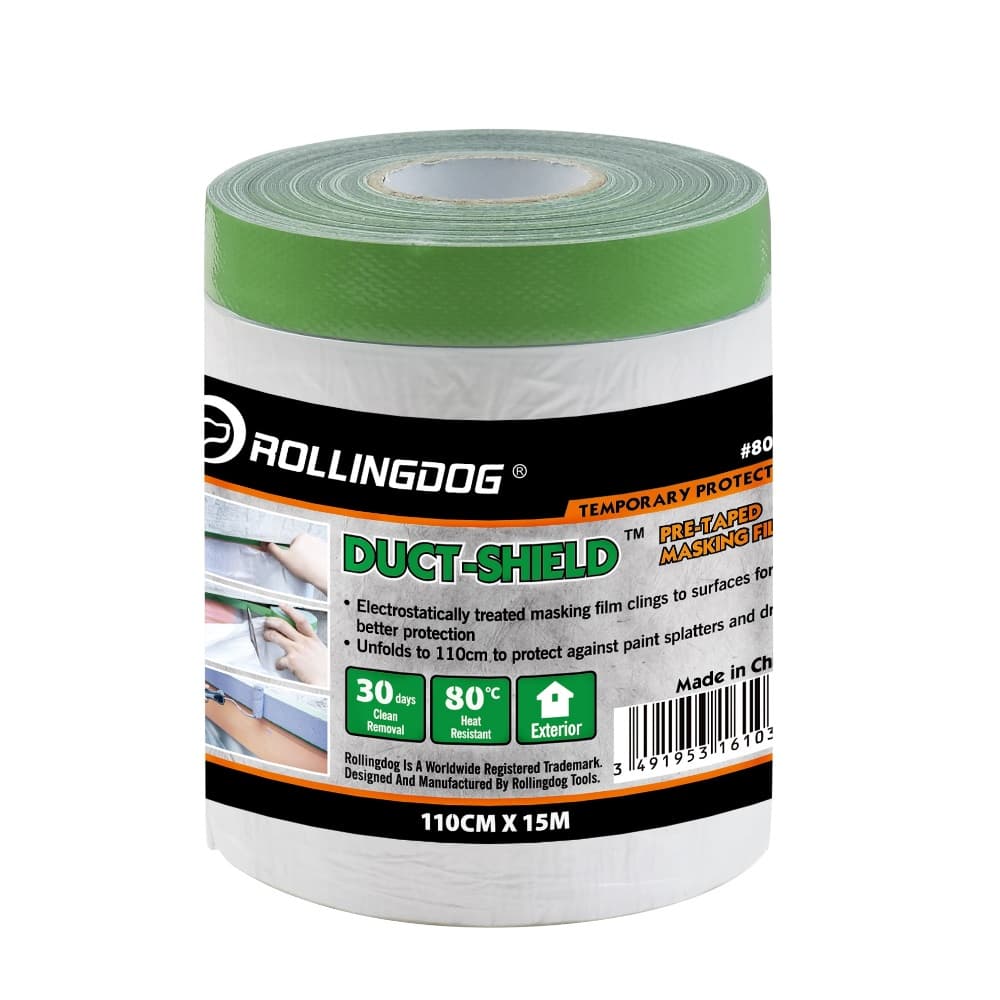 Укрывное полотно на малярной ленте Rollingdog DUCT-SHIELD 8мкм, 110см*15м, арт.80507 - фото 5