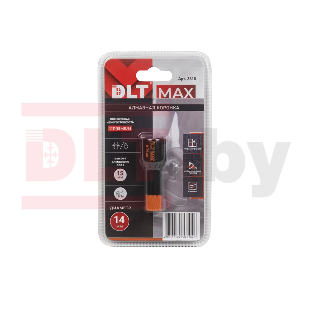 Коронка алмазная для керамогранита и камня DLT MAX, 14мм, арт. 3815 - фото 4