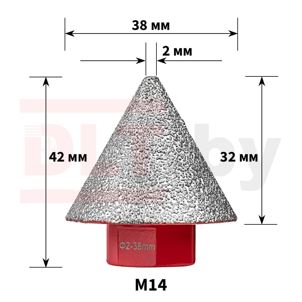 Алмазная конусная фреза DLT CERAMIC CONE PRO, 2-38мм, арт.0512 - фото 2