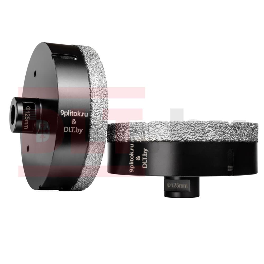 Коронка алмазная DLT&amp;amp;9plitok, ПРЕМИУМ класс, вакуумная пайка, 125мм, арт.0255