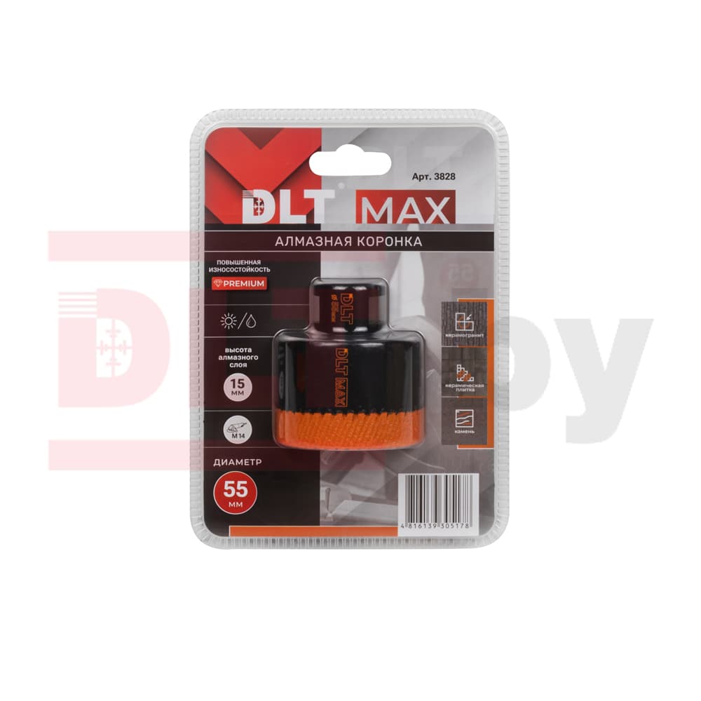 Коронка алмазная для керамогранита и камня DLT MAX, 55мм, арт. 3828 - фото 4