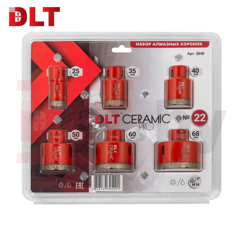 Набор алмазных коронок DLT Ceramic PRO №22, арт.3840 - фото 17