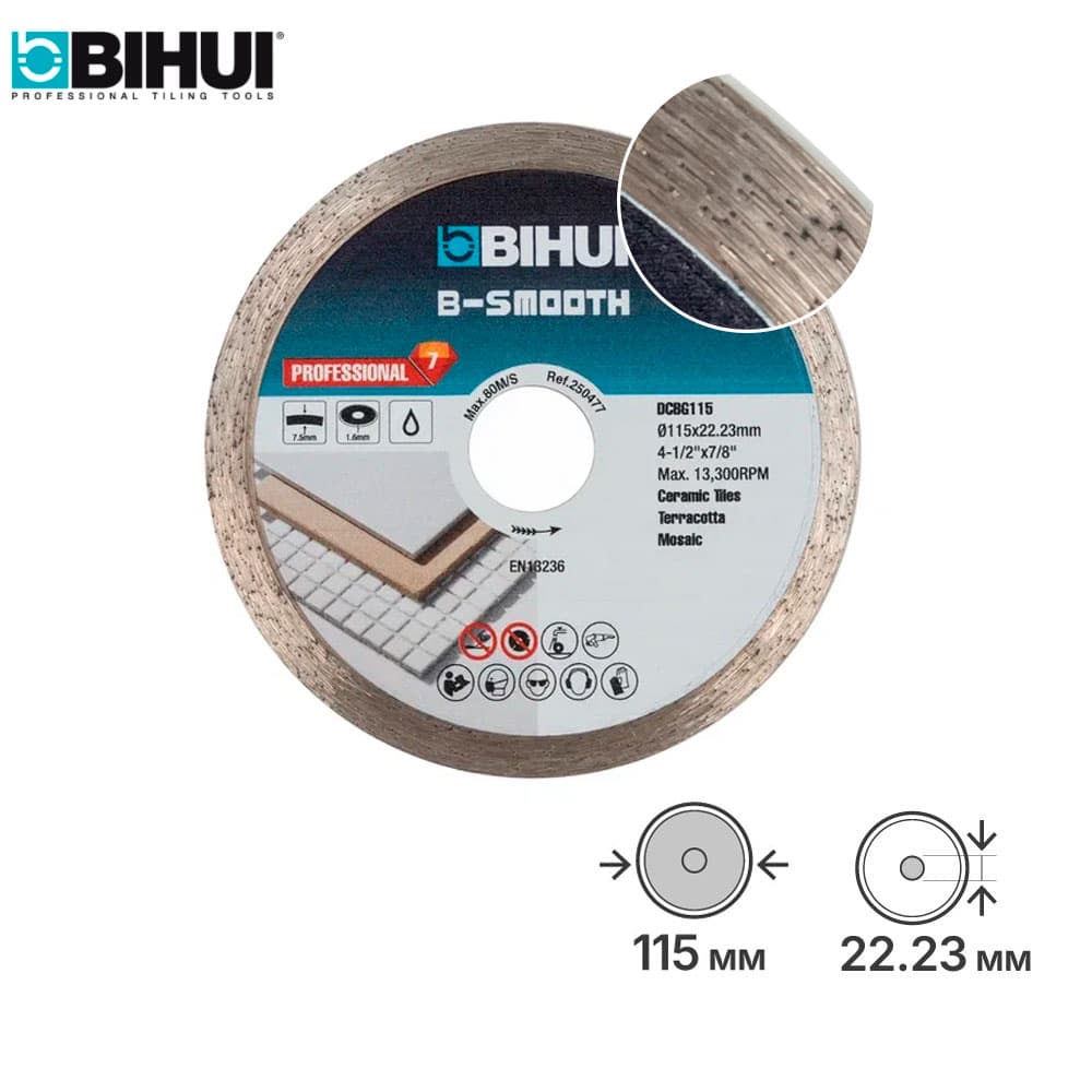 Диск алмазный BIHUI 115х1,6мм, арт.DCBG115