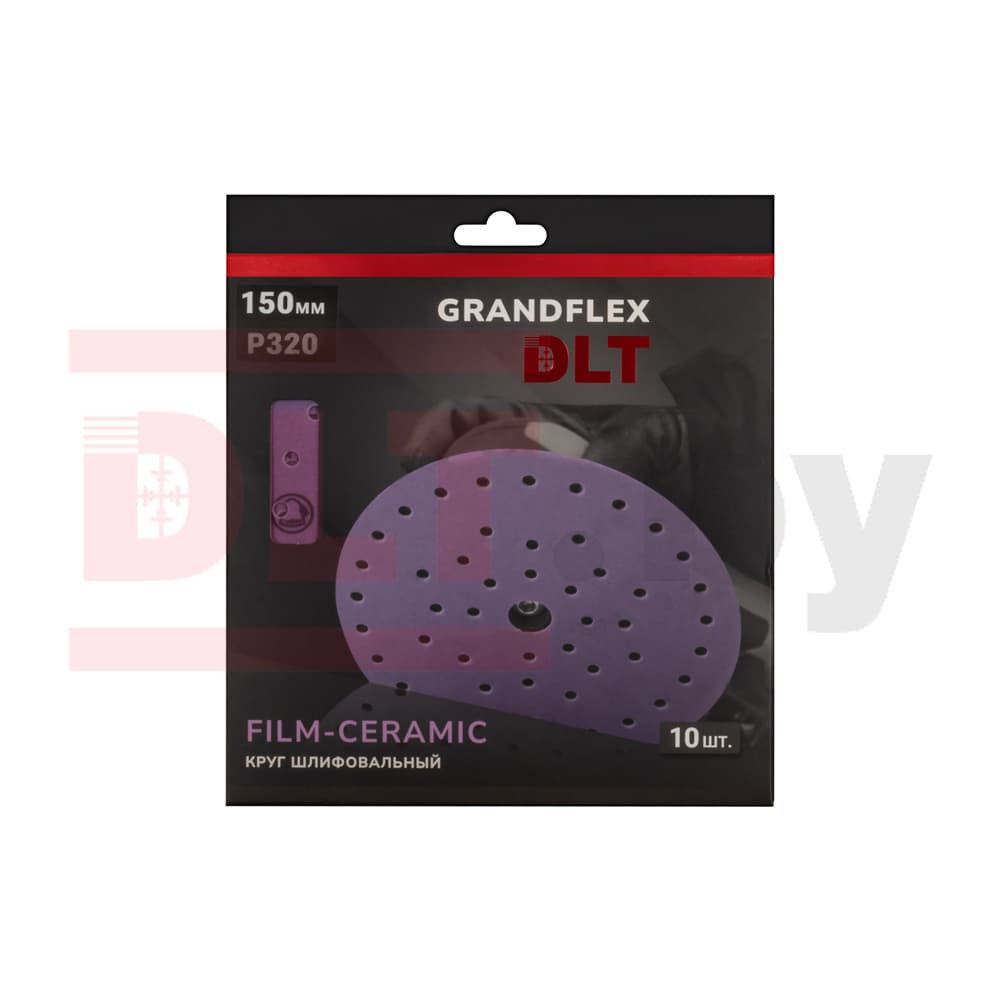 Круг шлифовальный DLT GrandFlex FILM-CERAMIC, P320, 150мм, 10шт, (на плёнке, керамика точной формы), арт.3622 - фото 3