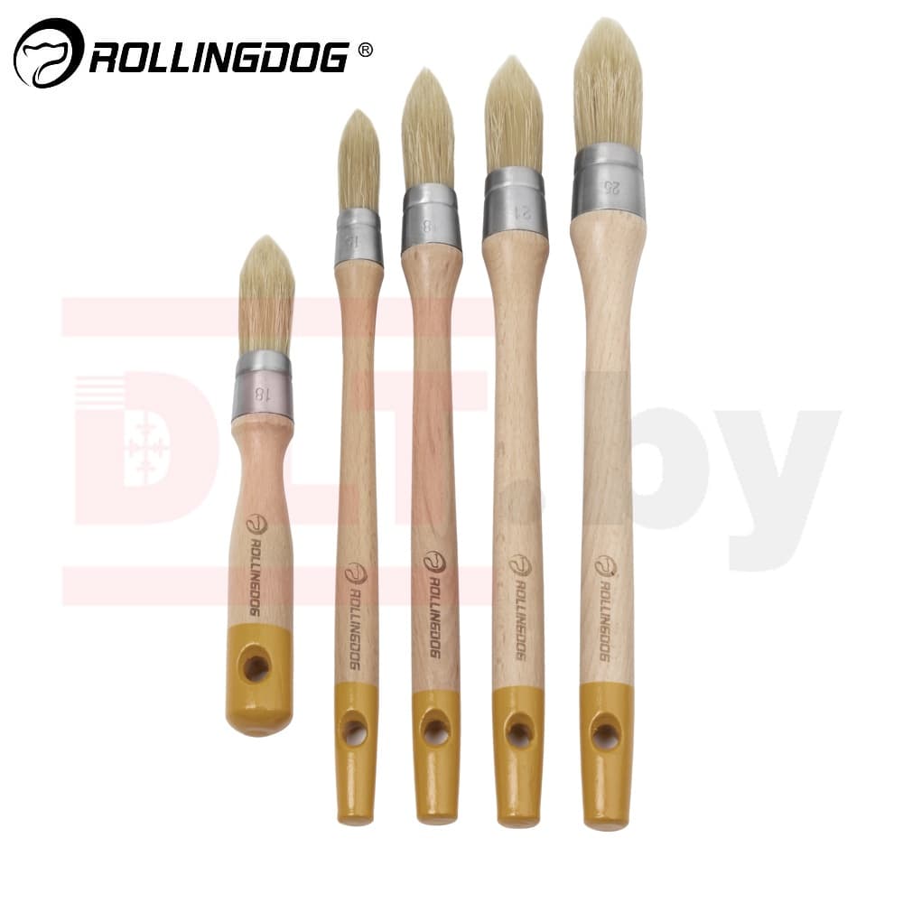 Набор круглых кистей Rollingdog Design 15/18/18/21/25 мм, смешанная щетина, арт.10746