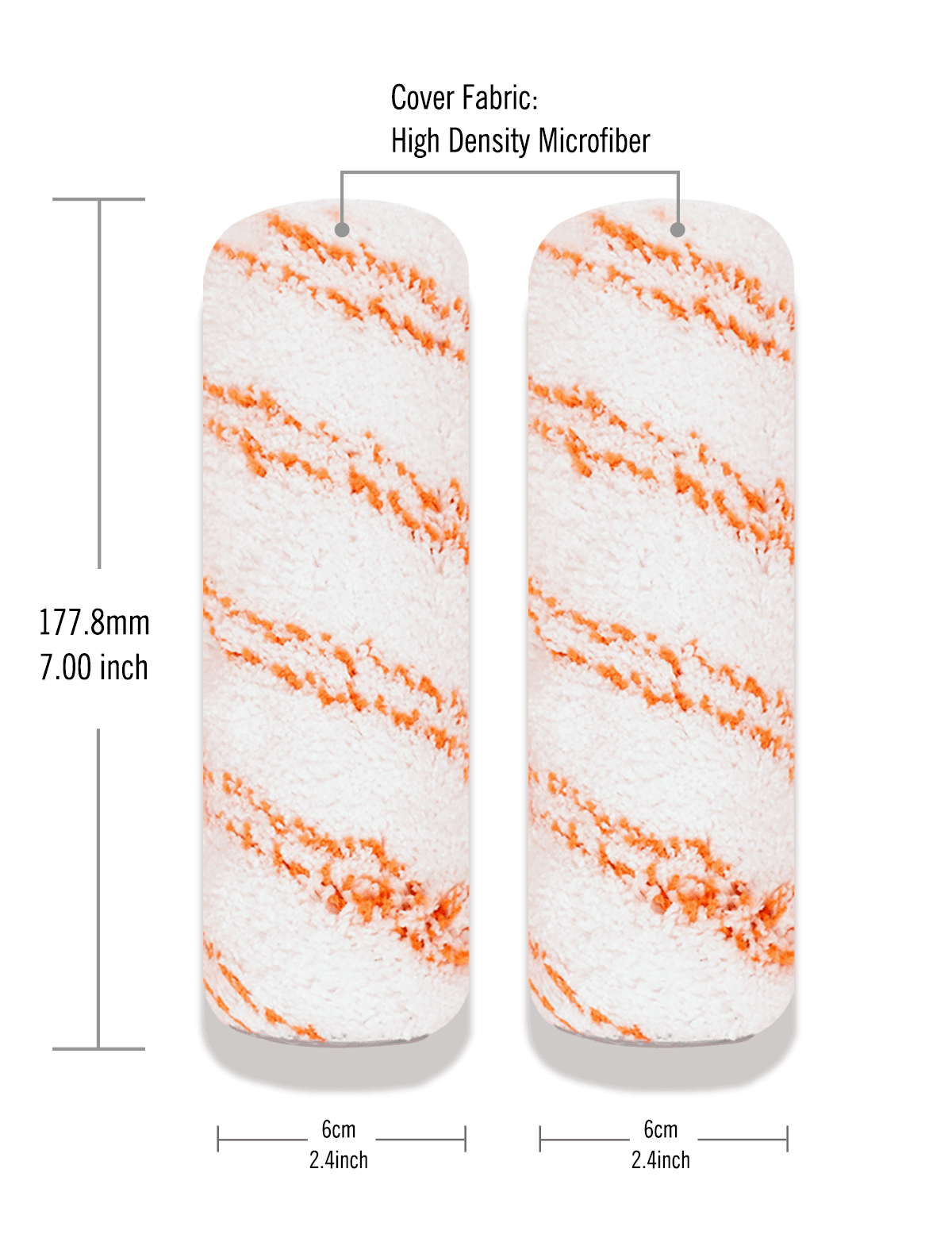 Валик Rollingdog High Density 180мм, ворс 12мм, для бюгеля 8мм, микрофибра, арт.00293 - фото 2