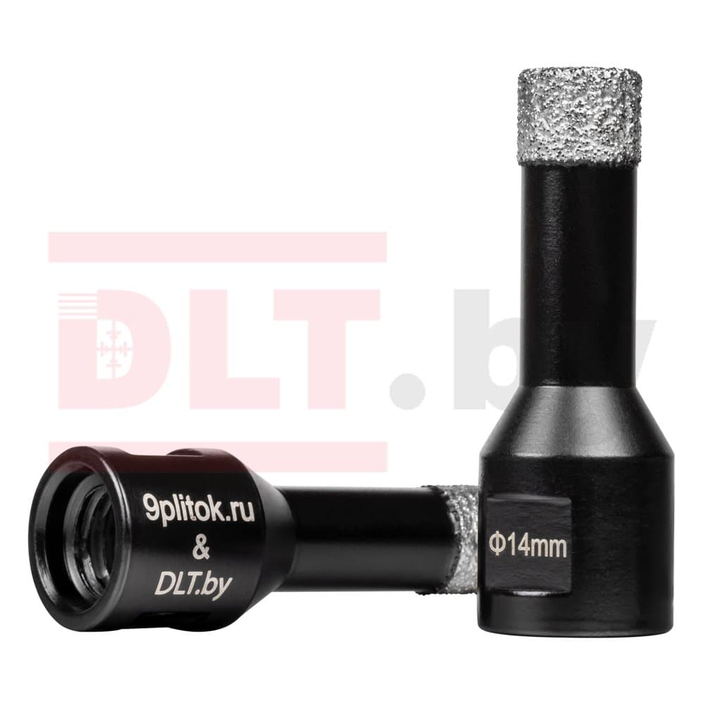 Коронка алмазная DLT&amp;amp;9plitok, ПРЕМИУМ класс, вакуумная пайка, 14мм, арт.0257