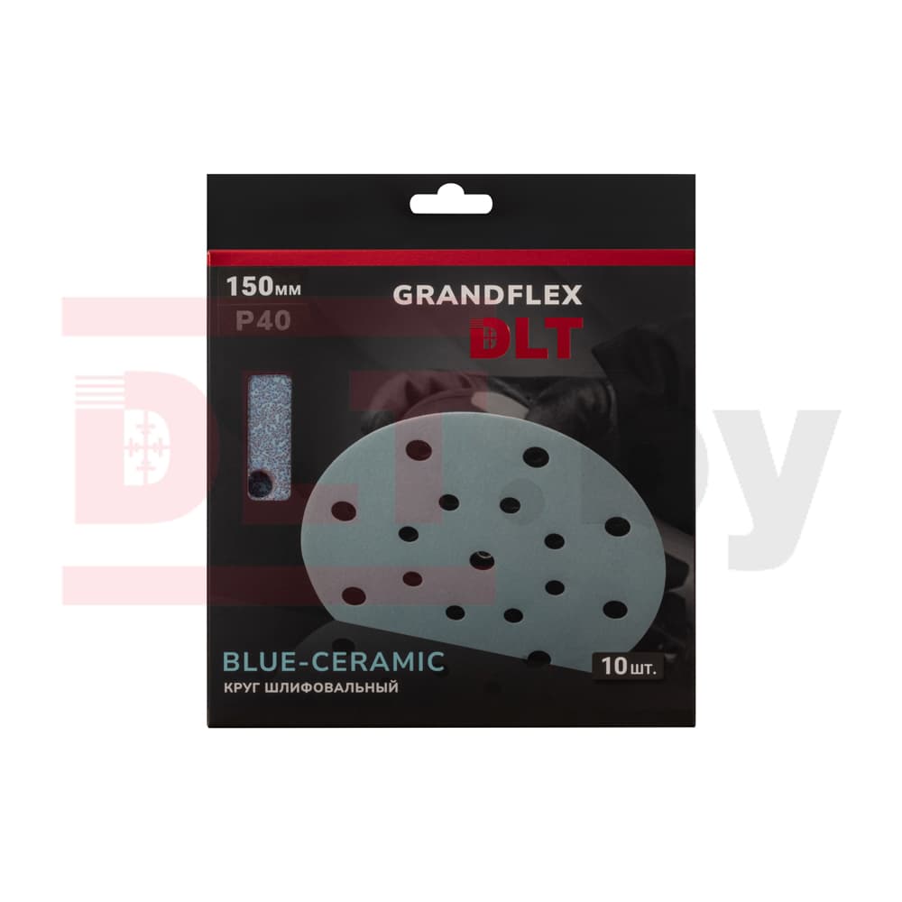 Круг шлифовальный DLT GrandFlex BLUE-CERAMIC, P40, 150мм, 10шт, (на бумаге, керамика и оксид алюминия), арт.3027 - фото 3