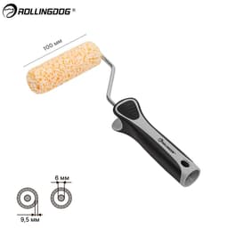 Валик с бюгелем Rollingdog SUPER-MICRO 100 мм, ворс 9,5 мм, микрофибра, конус, серия Professional, арт.60153