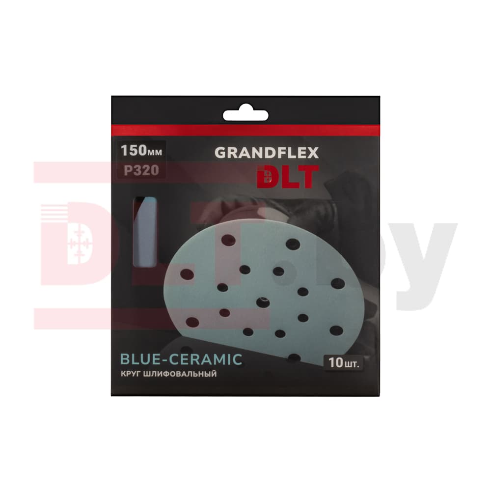 Круг шлифовальный DLT GrandFlex BLUE-CERAMIC, P320, 150мм, 10шт, (на бумаге, керамика и оксид алюминия), арт.3623 - фото 3