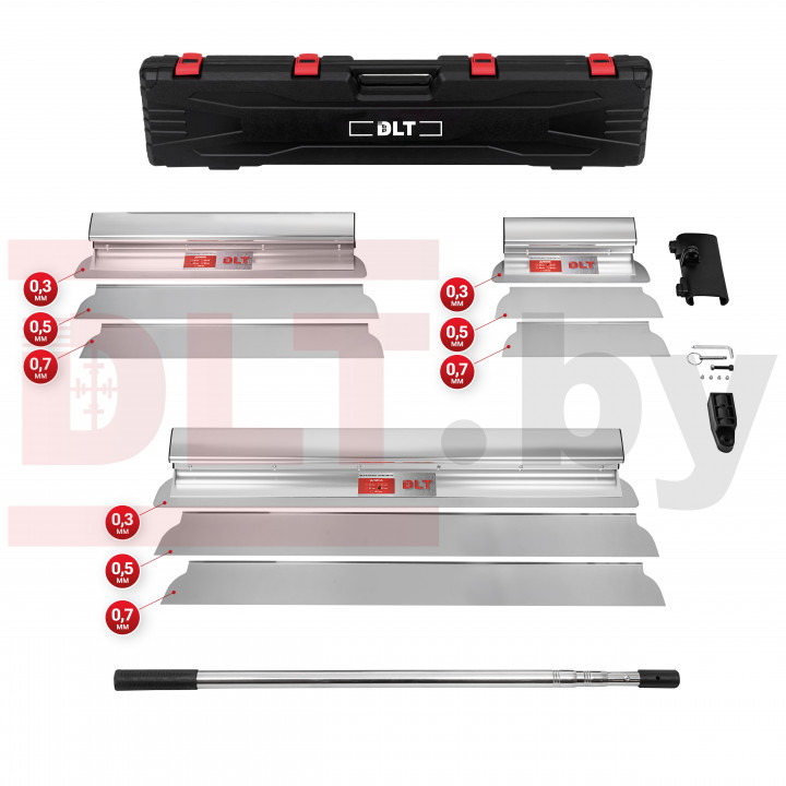 Набор шпателей механизированного нанесения DLT Finish SILVER (лезвия 0.3, 0.5, 0.7 мм), арт.0375 NEW
