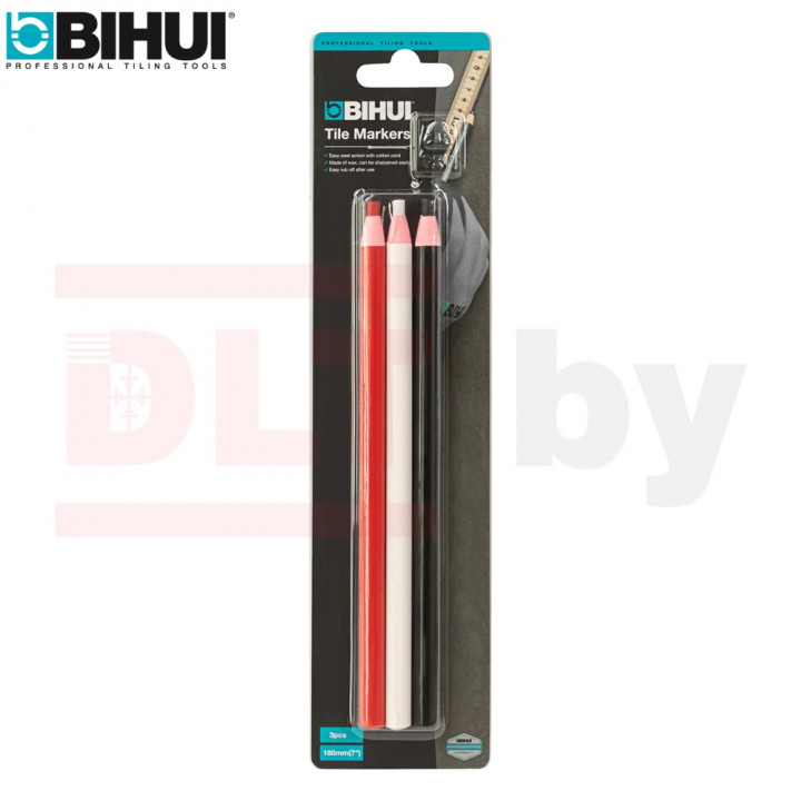 Набор строительных карандашей BIHUI, 3шт, 180мм, арт.ТСМ3