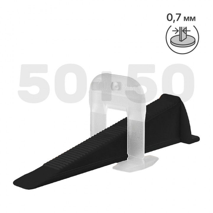 Набор (СВП) PROFI mini (0,7 мм) 50шт. БЦ + Клин PROFI mini (П) 50шт ПЛАСТИК РУСИ, арт.1242