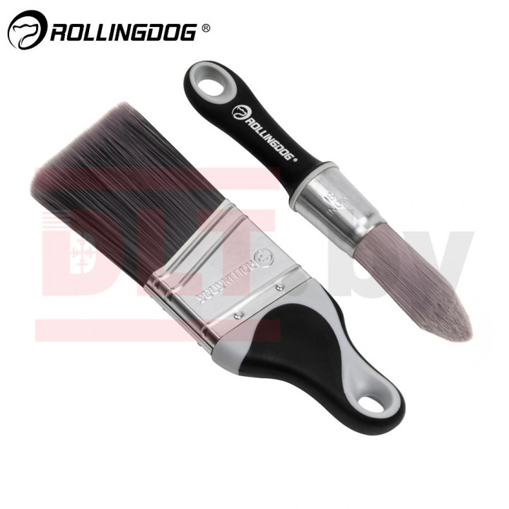 Набор кистей с короткой ручкой Rollingdog 22/50мм, синтетика, серия Professional, арт.10595