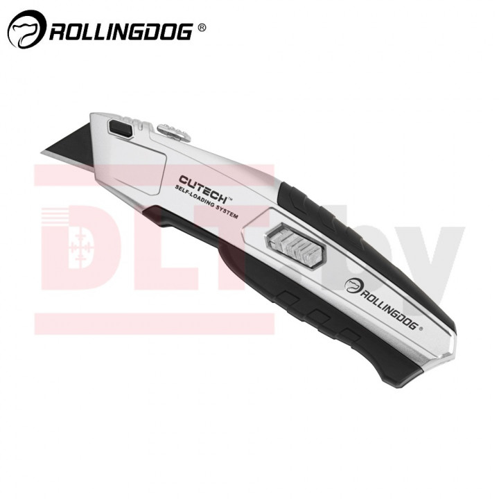 Выдвижной универсальный строительный нож Rollingdog лезвие 19мм, серия Professional, арт.50086