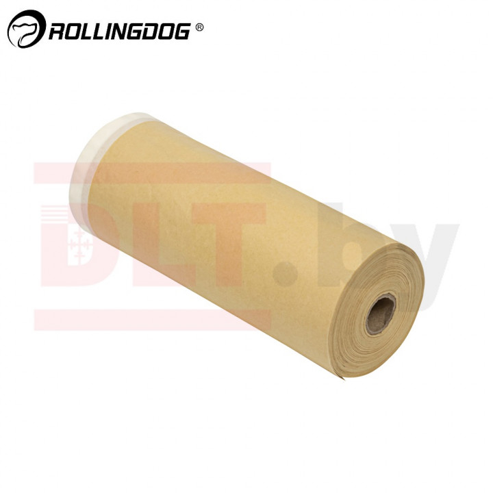 Укрывная бумага на малярной ленте Rollingdog ENVIRO-GUARD 42 г/м², 30см х 25м, арт.81418