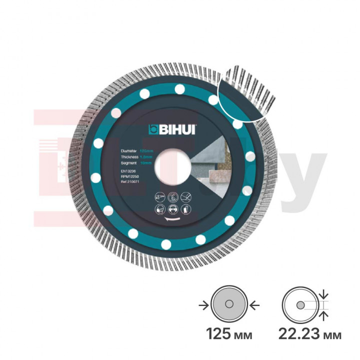 Алмазный диск BIHUI SUPER THIN TURBO, 125мм, арт.DCBN5
