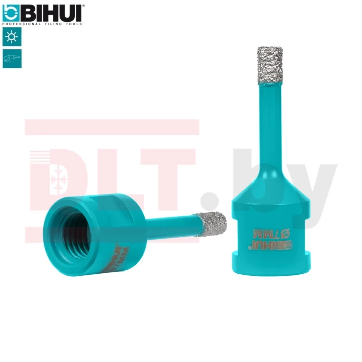 Коронка алмазная по керамограниту BIHUI, 7мм (вакуумная пайка), арт.DBDF07