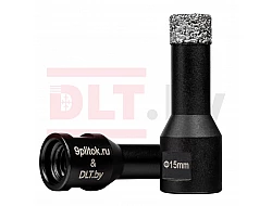 Коронка алмазная DLT&9plitok, ПРЕМИУМ класс, вакуумная пайка, 15мм, арт.0258
