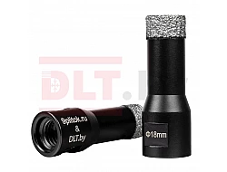Коронка алмазная DLT&9plitok, ПРЕМИУМ класс, вакуумная пайка, 18мм, арт.0260