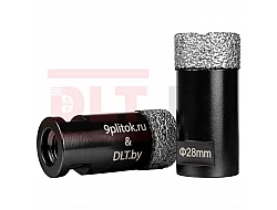Коронка алмазная DLT&9plitok, ПРЕМИУМ класс, вакуумная пайка, 28мм, арт.0263